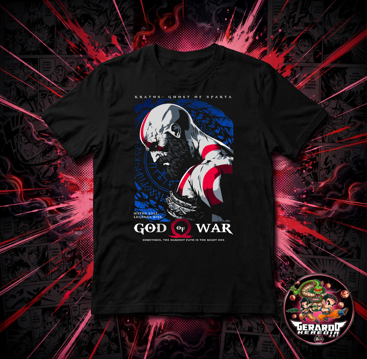 God of War Kratos Anime T-Shirt - H-Art Edition
