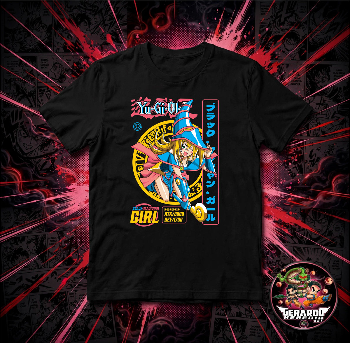 Yu-Gi-Oh Dark Magician Girl Card Anime T-Shirt - H-Art Edition