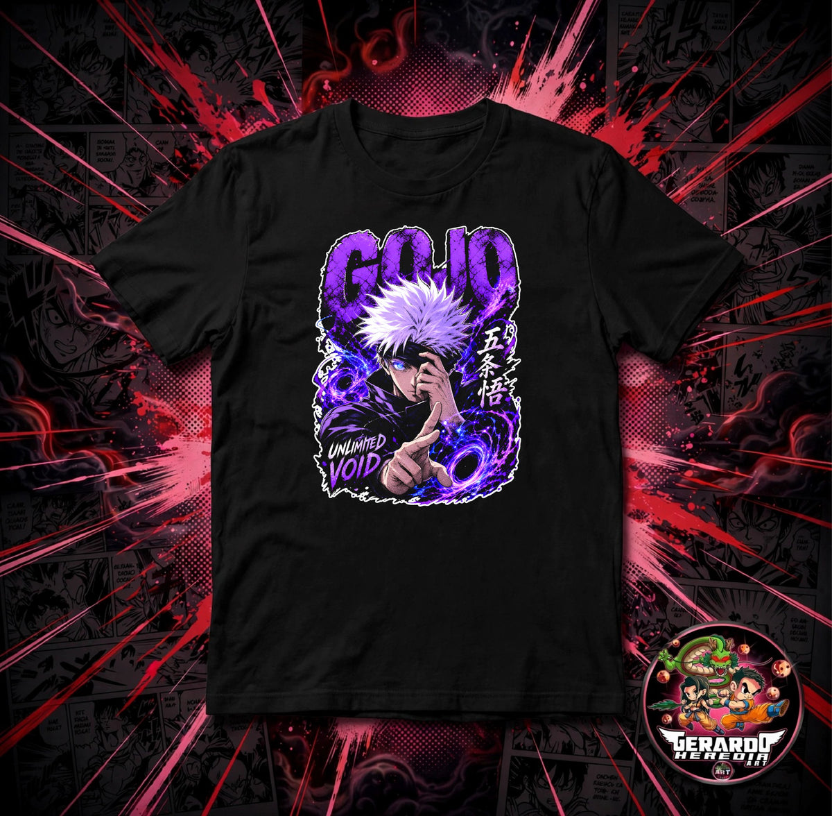 Jujutsu Kaisen Gojo Unlimited Void Anime T-Shirt - H-Art Edition