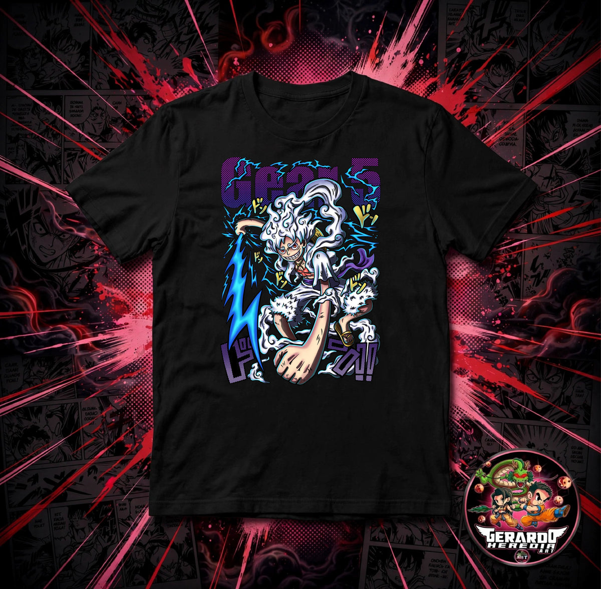 One Piece Gear 5 Luffy Anime T-Shirt - H-Art Edition