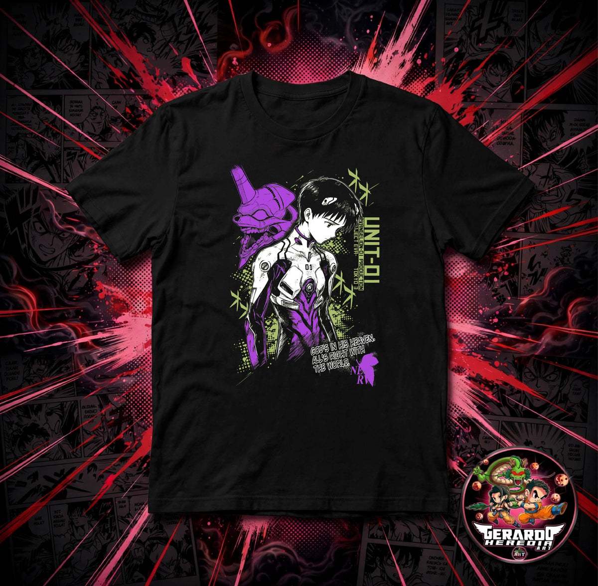 Neon Genesis Evangelion Unit-01 Anime T-Shirt - H-Art Edition