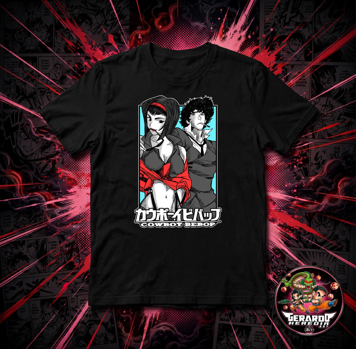 Cowboy Bebop Spike Faye Duo Anime T-Shirt - H-Art Edition