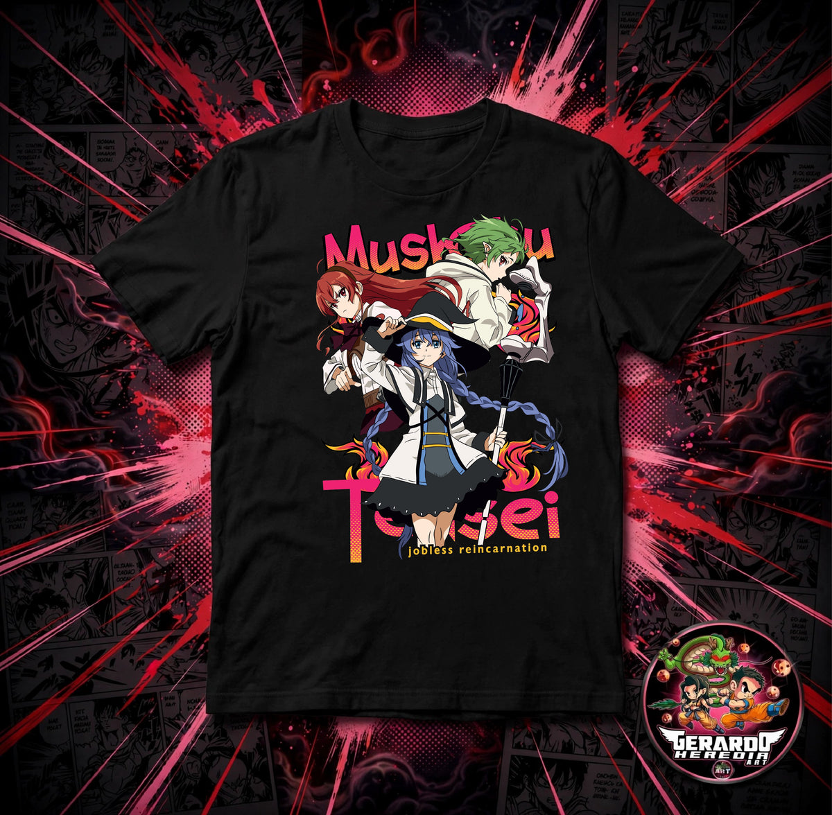 Mushoku Tensei Jobless Reincarnation Anime T-Shirt - H-Art Edition