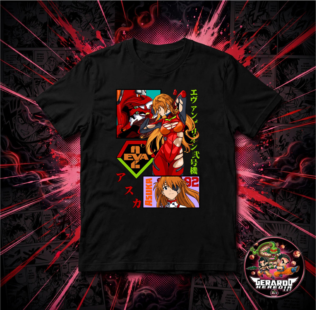 Neon Genesis Evangelion Asuka Anime T-Shirt - H-Art Edition