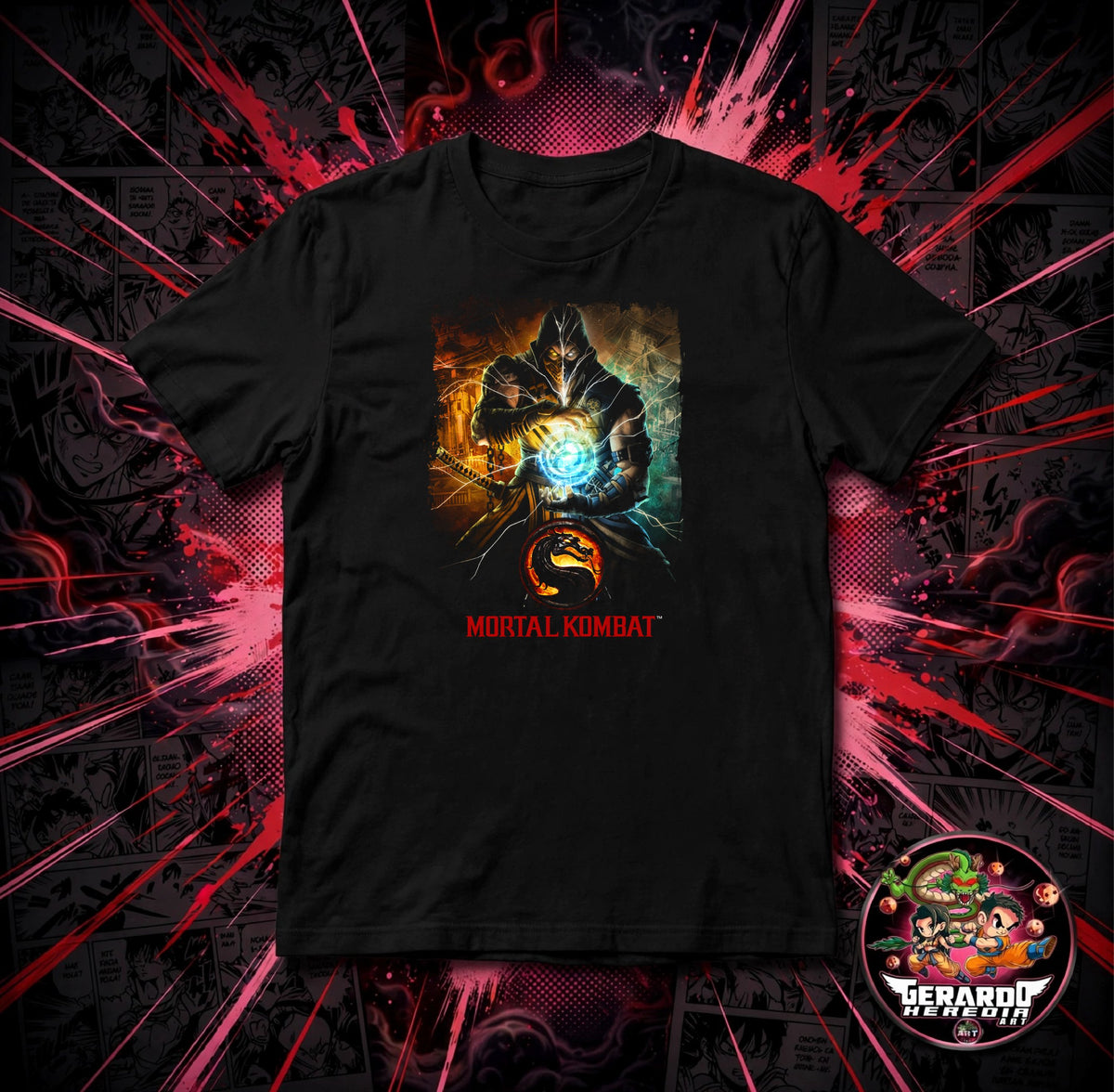 Mortal Kombat Scorpion Anime T-Shirt - H-Art Edition