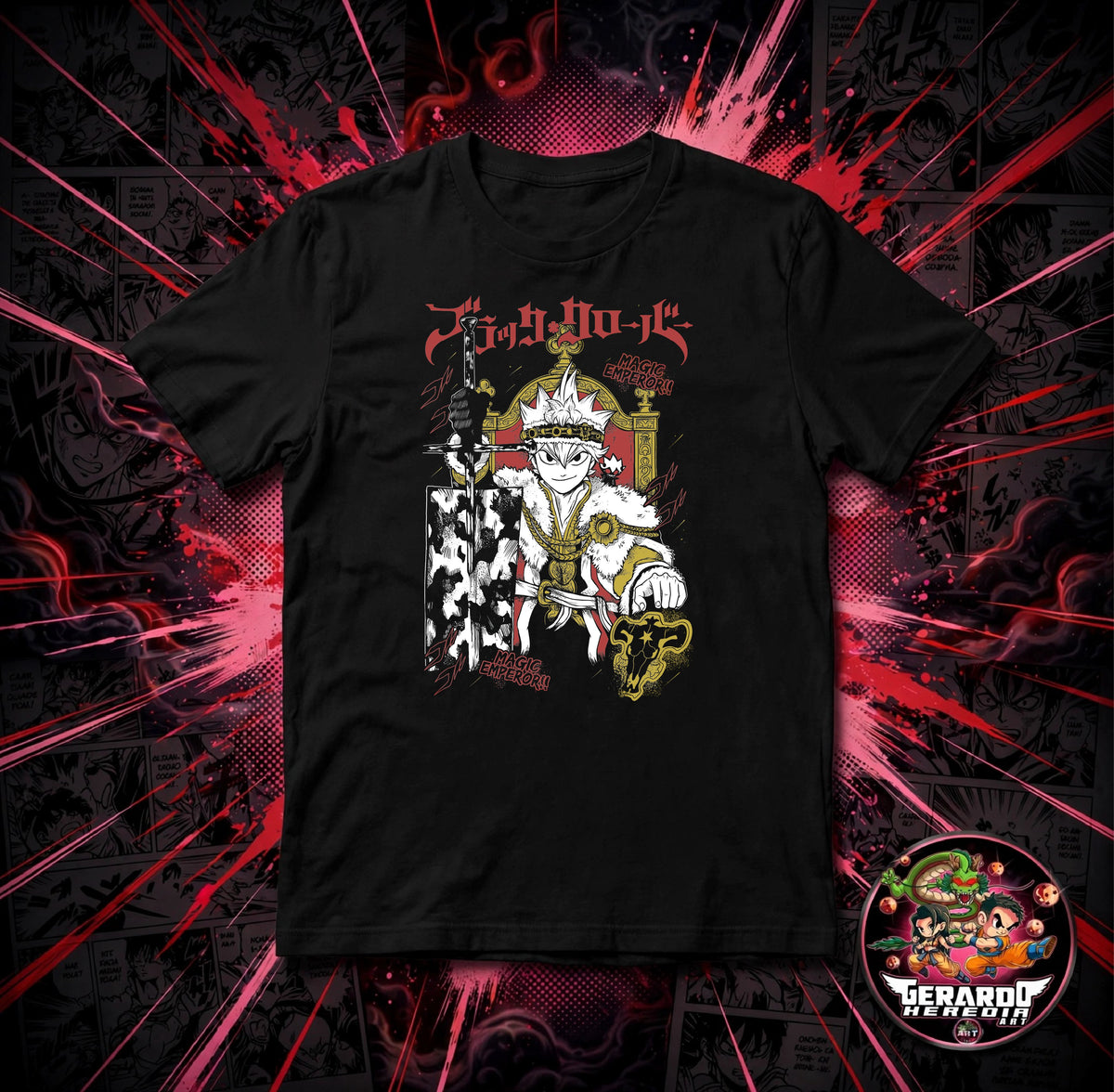 Black Clover Asta Magic Emperor Anime T-Shirt - H-Art Edition