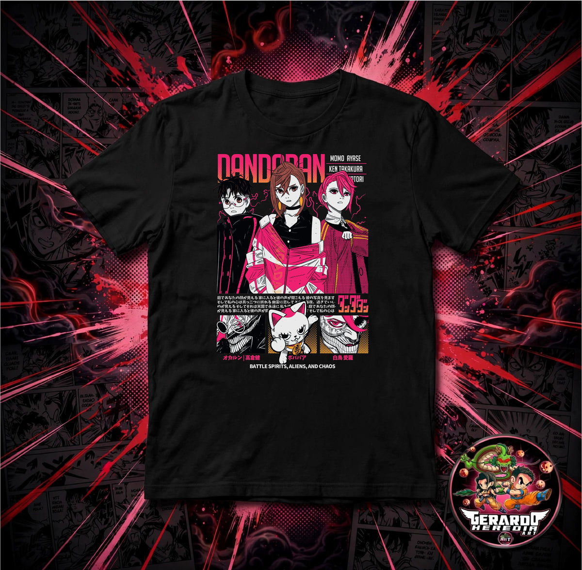 Dandadan Momo Okarun Turbo Anime T-Shirt - H-Art Edition