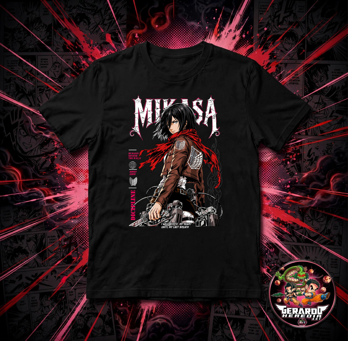 Attack on Titan Mikasa Ackerman Anime T-Shirt - H-Art Edition