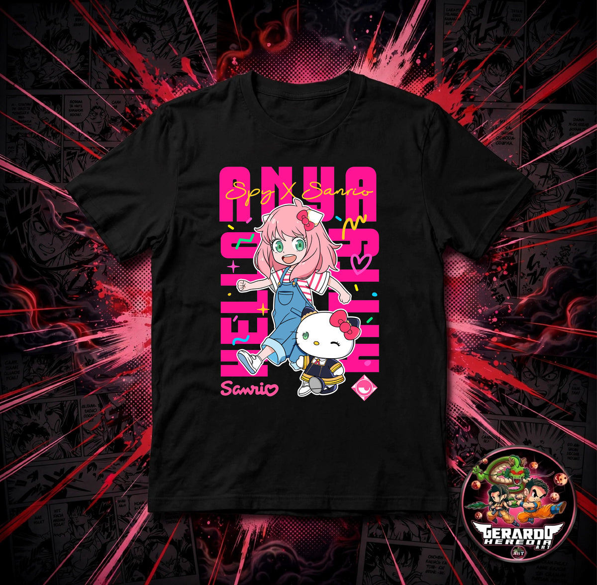 Spy x Family Anya Hello Kitty Anime T-Shirt - H-Art Edition