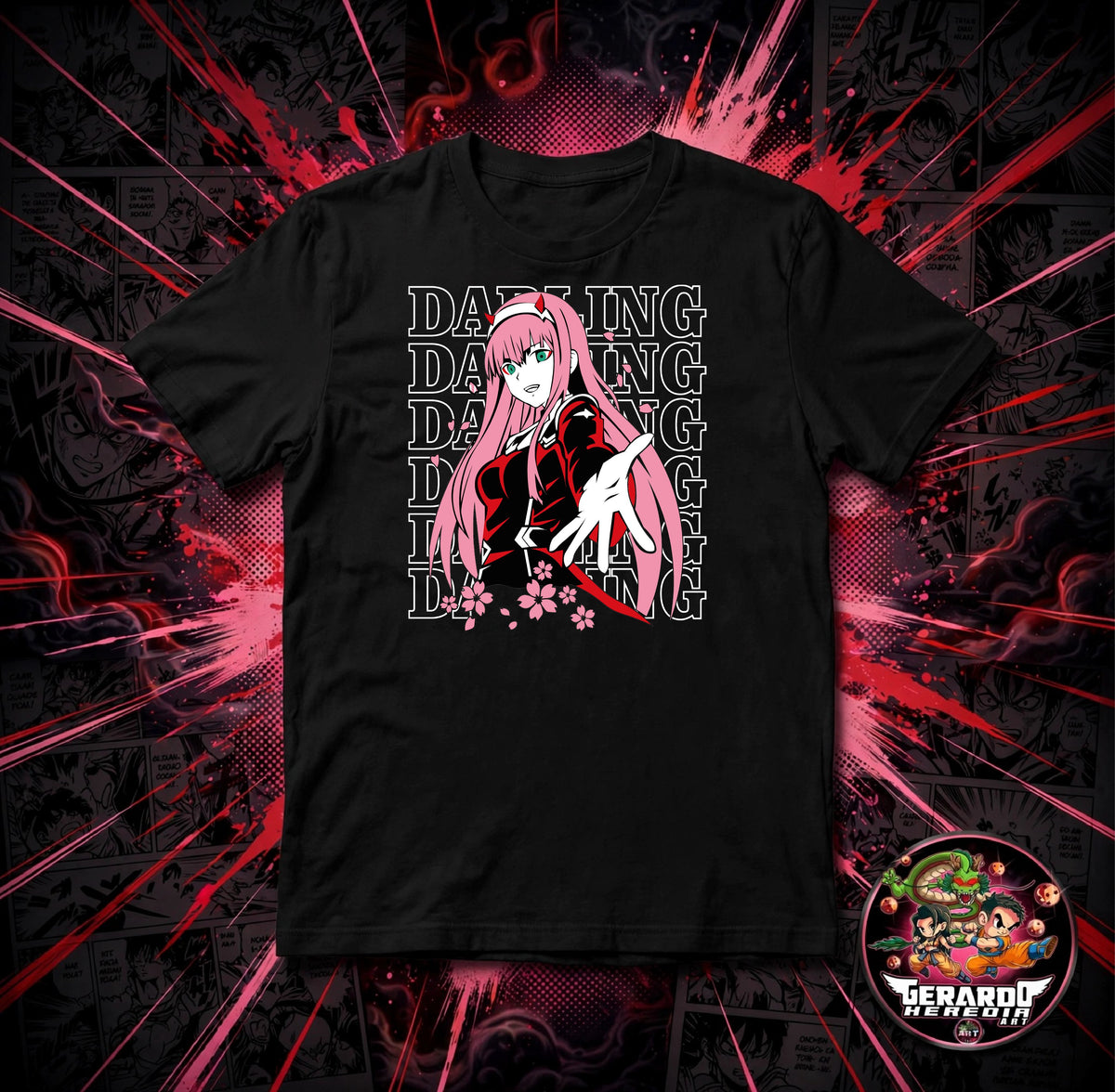 Zero Two Darling in the Franxx Anime T-Shirt - H-Art Edition