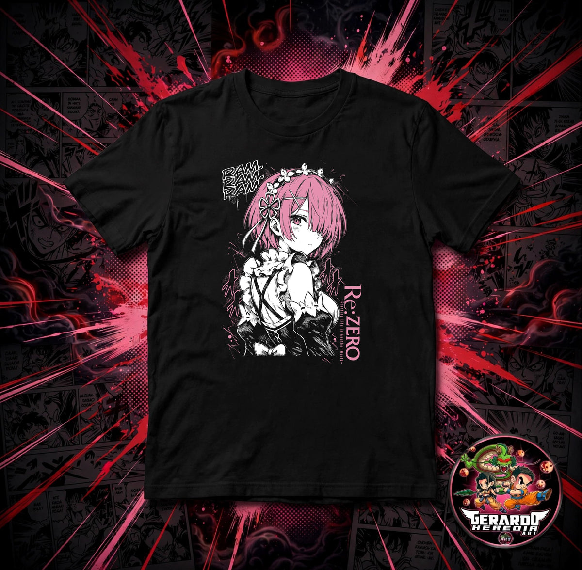 Re Zero Ram Anime T-Shirt - H-Art Edition