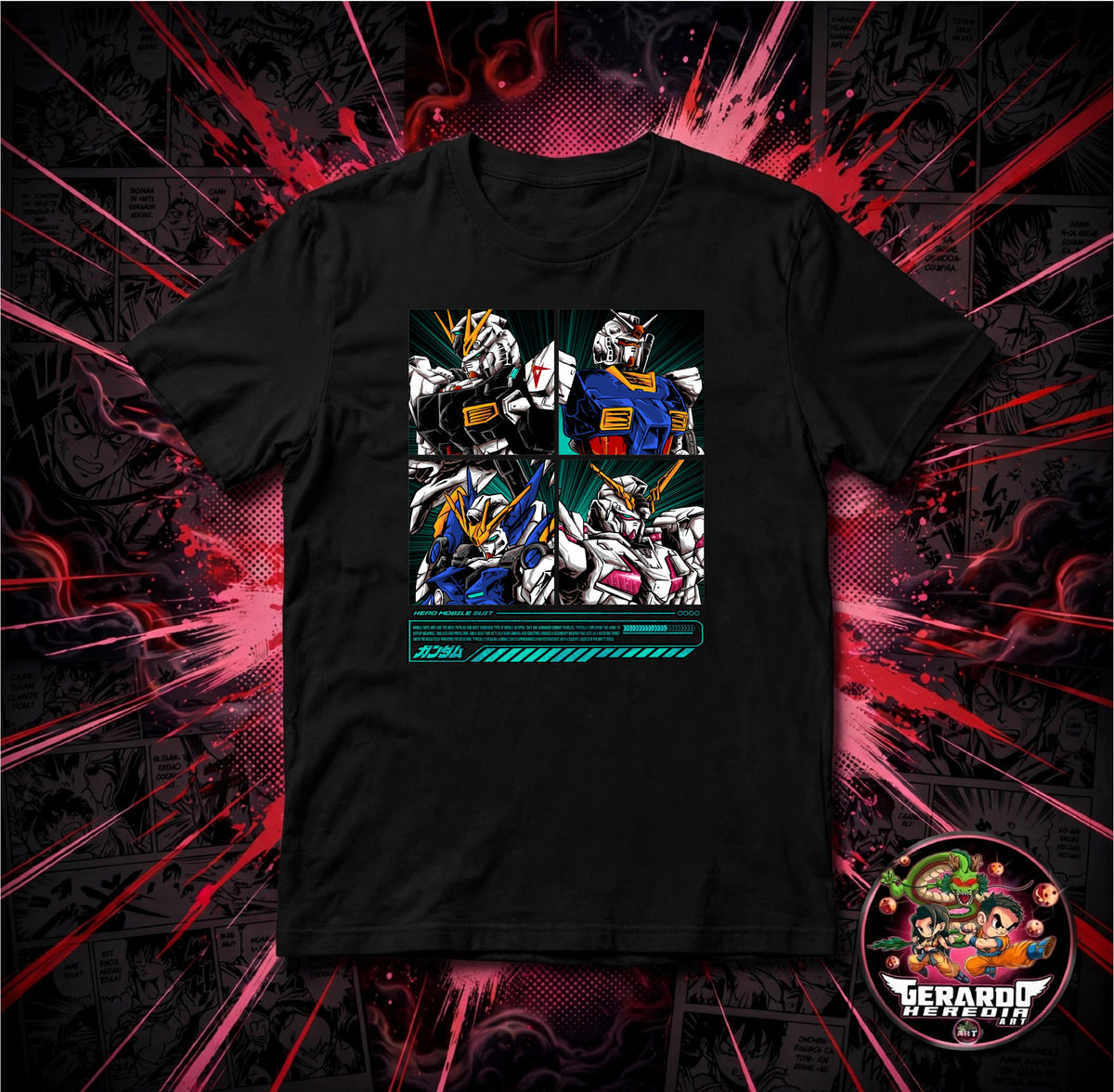 Gundam Mobile Suits Mecha Anime T-Shirt - H-Art Edition