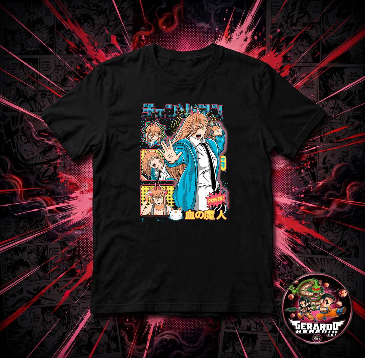 Chainsaw Man Power Manga Anime T-Shirt - H-Art Edition