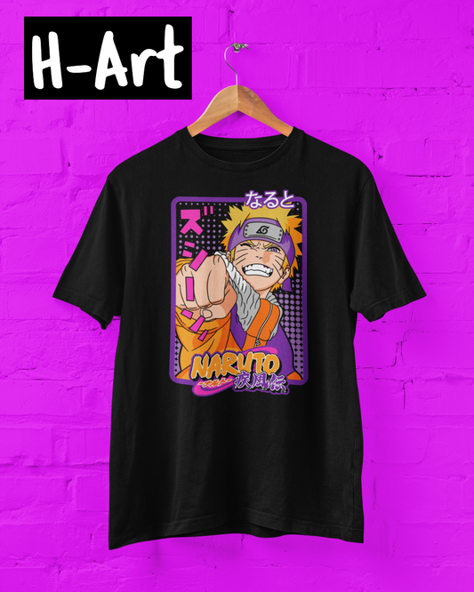 Naruto Pop Style T-Shirt – Never Give Up!