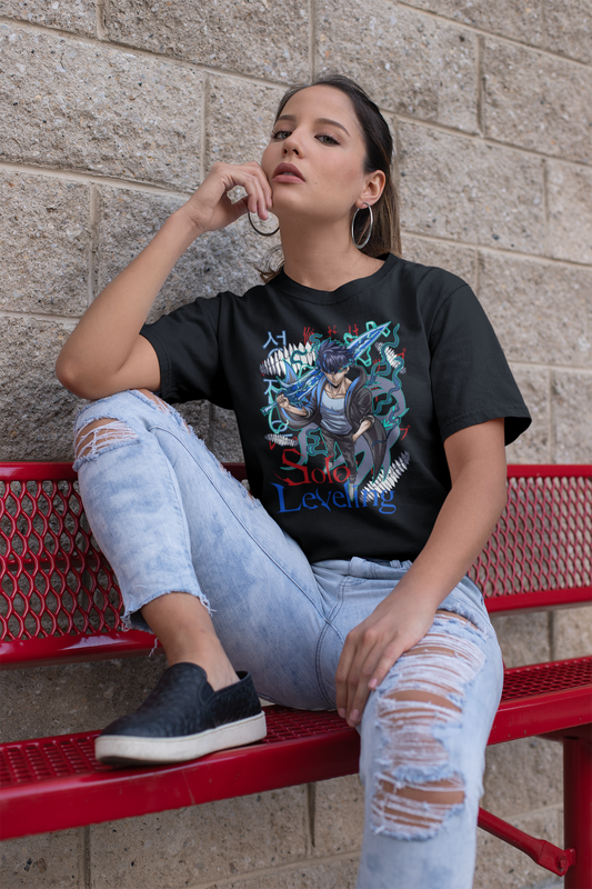 Solo Leveling – Sung Jin-Woo “Solo Leveling Shadow Monarch Tee – Jinwoo Awakening”