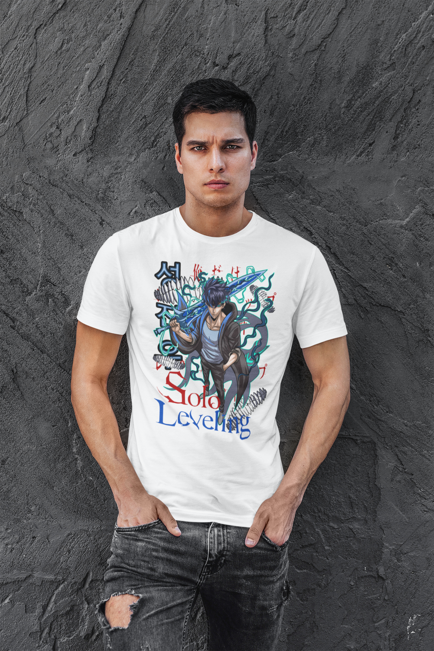 Solo Leveling – Sung Jin-Woo “Solo Leveling Shadow Monarch Tee – Jinwoo Awakening”
