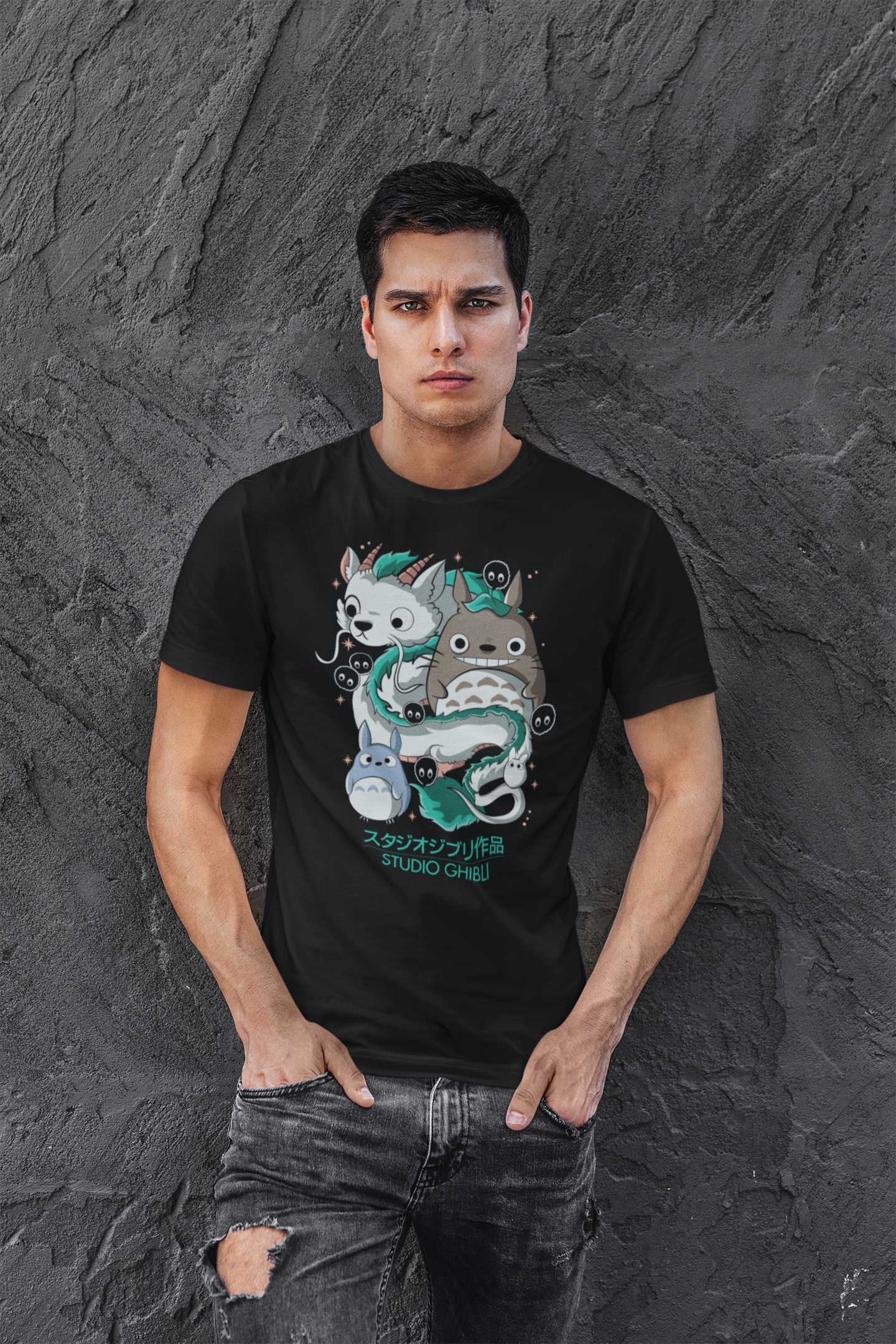 Studio Ghibli Mix (Totoro + Haku + Kodamas) “Studio Ghibli Dream Creatures Tee – Totoro x Haku Edition”