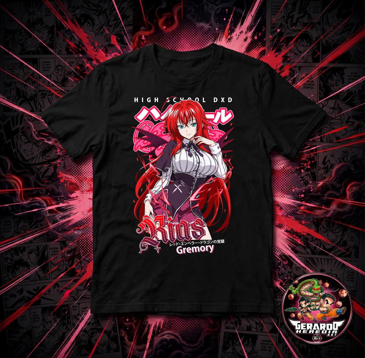 High School DxD Rias Gremory Anime T-Shirt - H-Art Edition