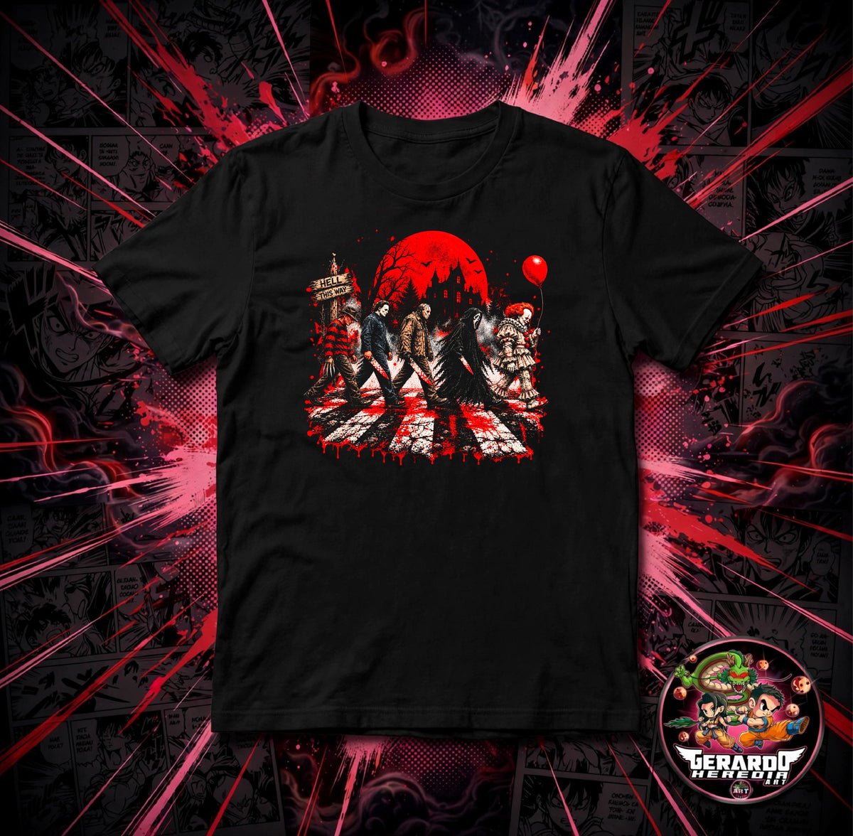Classic Horror Icons Halloween T-Shirt - H-Art Edition
