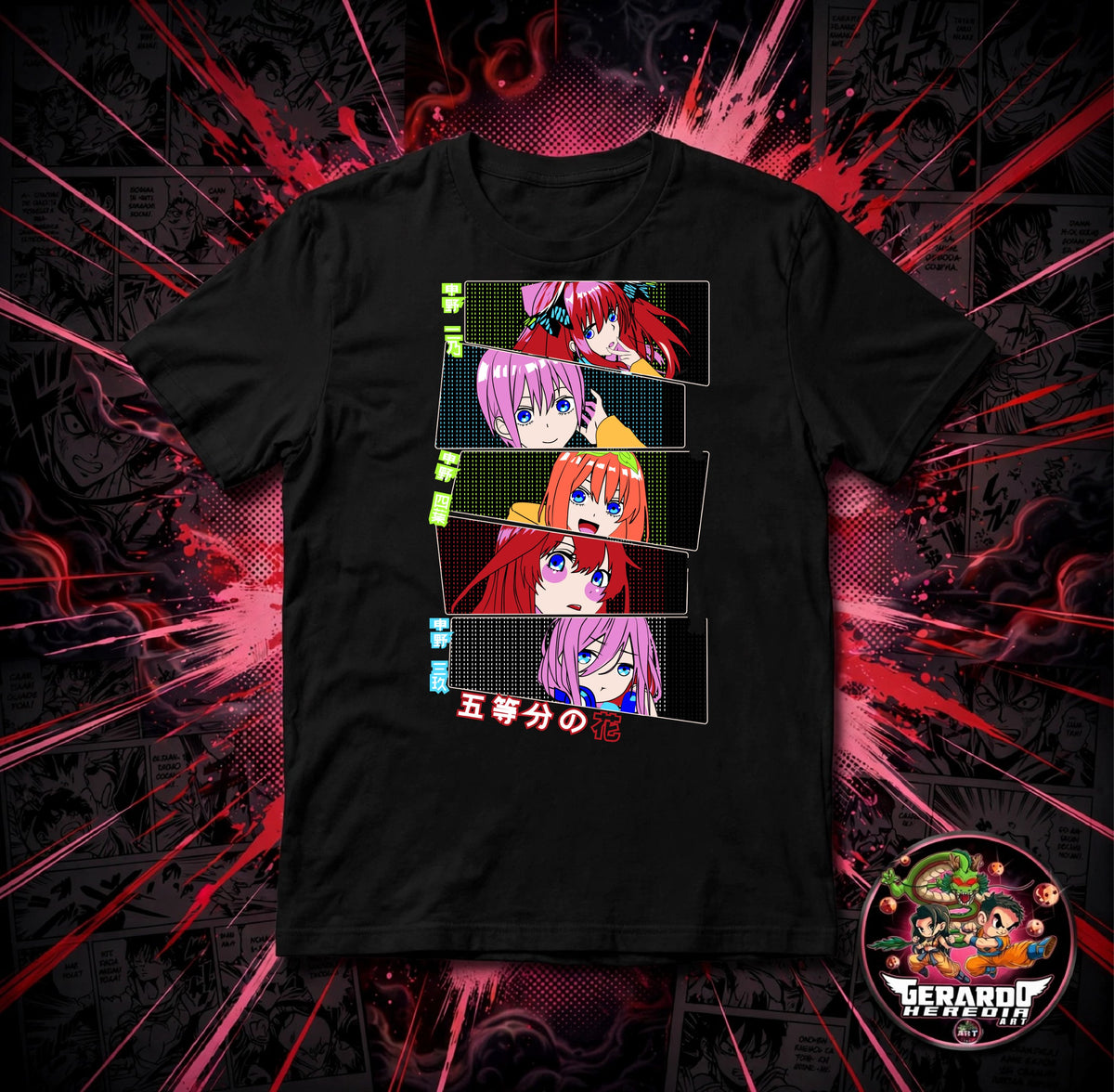 The Quintessential Quintuplets Anime T-Shirt - H-Art Edition