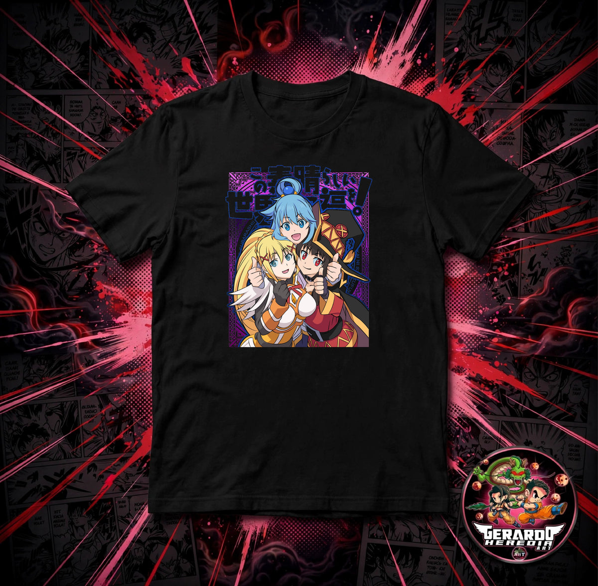 KonoSuba Aqua Darkness Megumin Anime T-Shirt - H-Art Edition