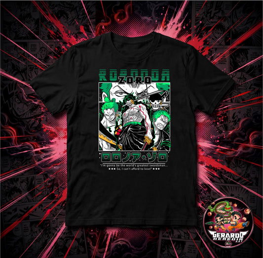 One Piece Roronoa Zoro Swordsman Anime T-Shirt - H-Art Edition