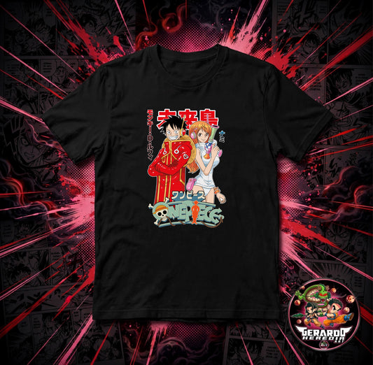 One Piece Luffy Nami Anime T-Shirt - H-Art Edition