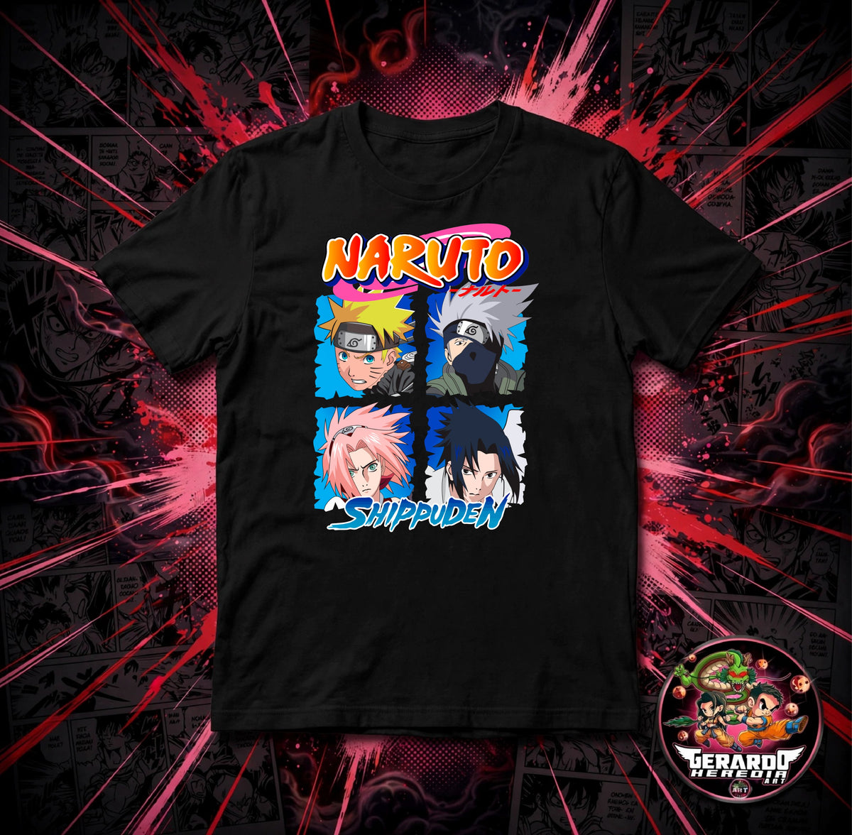 Naruto Shippuden Team Anime T-Shirt - H-Art Edition