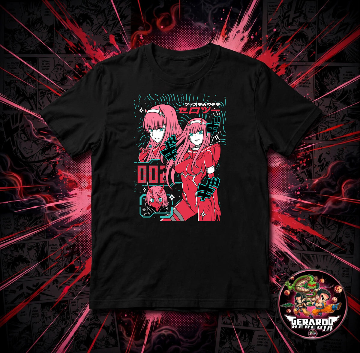 Zero Two Darling in the Franxx Anime T-Shirt - H-Art Edition