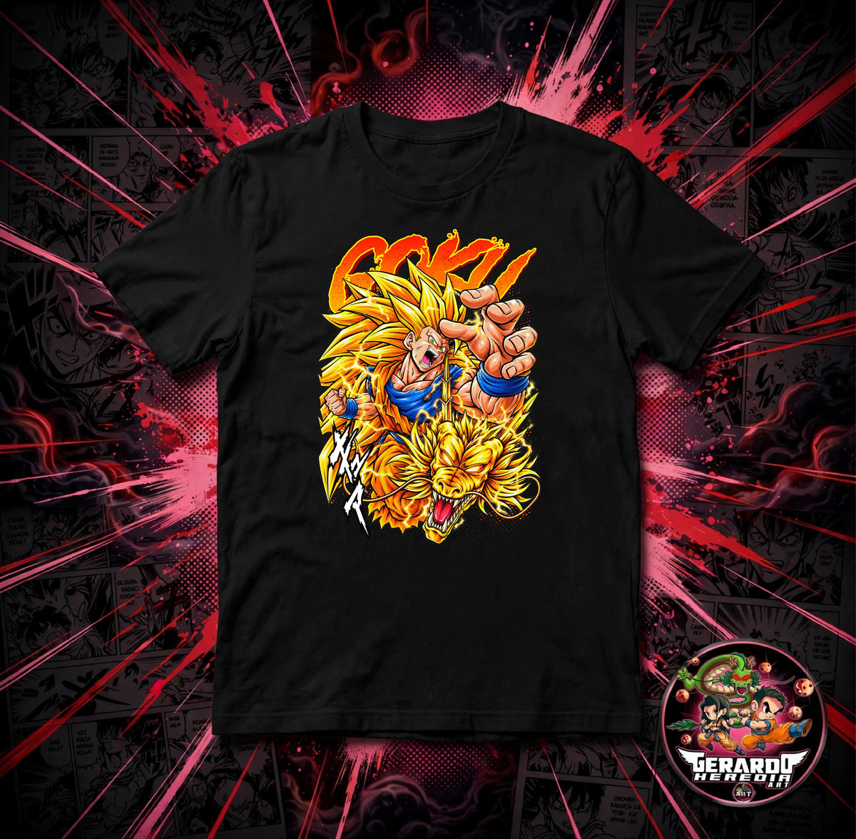 Dragon Ball Goku SSJ3 Shenron Anime T-Shirt - H-Art Edition