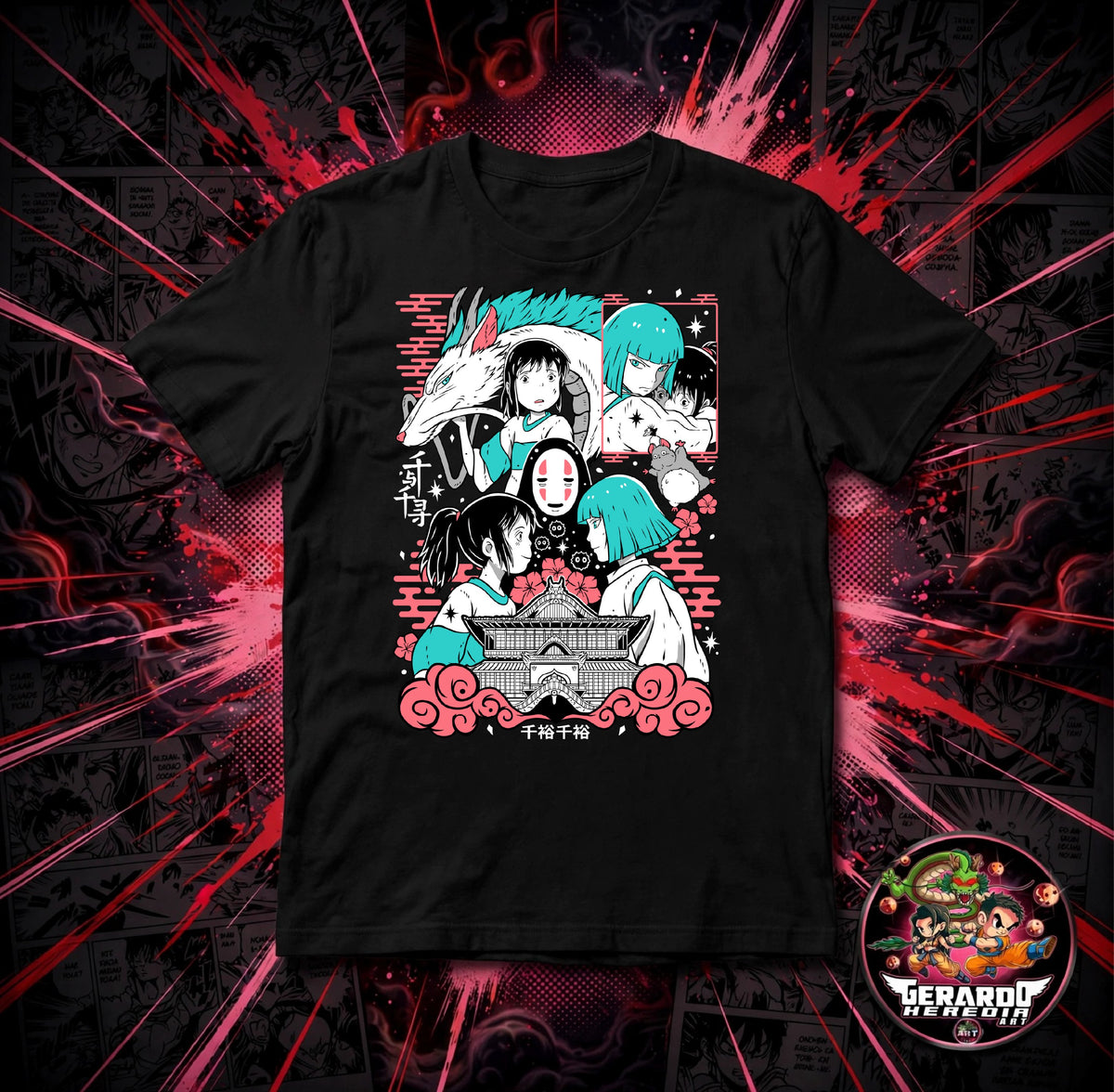 Spirited Away Chihiro Haku No Face Anime T-Shirt - H-Art Edition