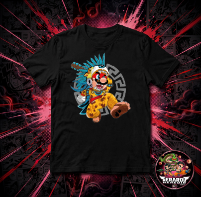 Super Mario Aztec Warrior Gaming T-Shirt - H-Art Edition