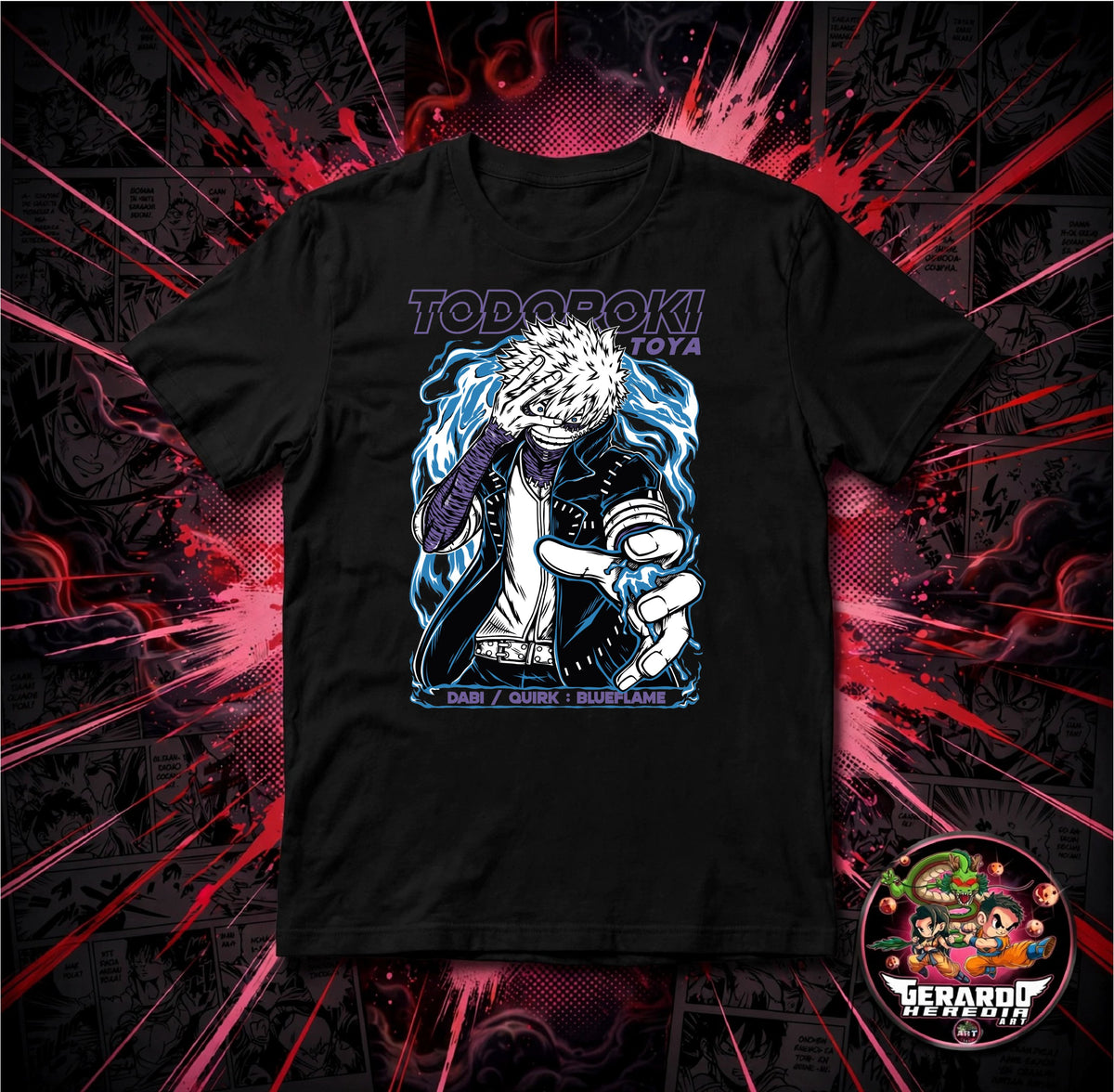 My Hero Academia Dabi Blueflame Anime T-Shirt - H-Art Edition