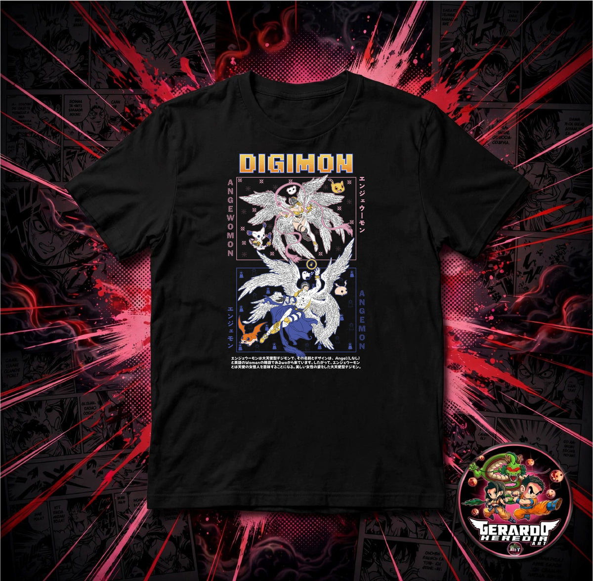 Digimon Angewomon Angemon Anime T-Shirt - H-Art Edition
