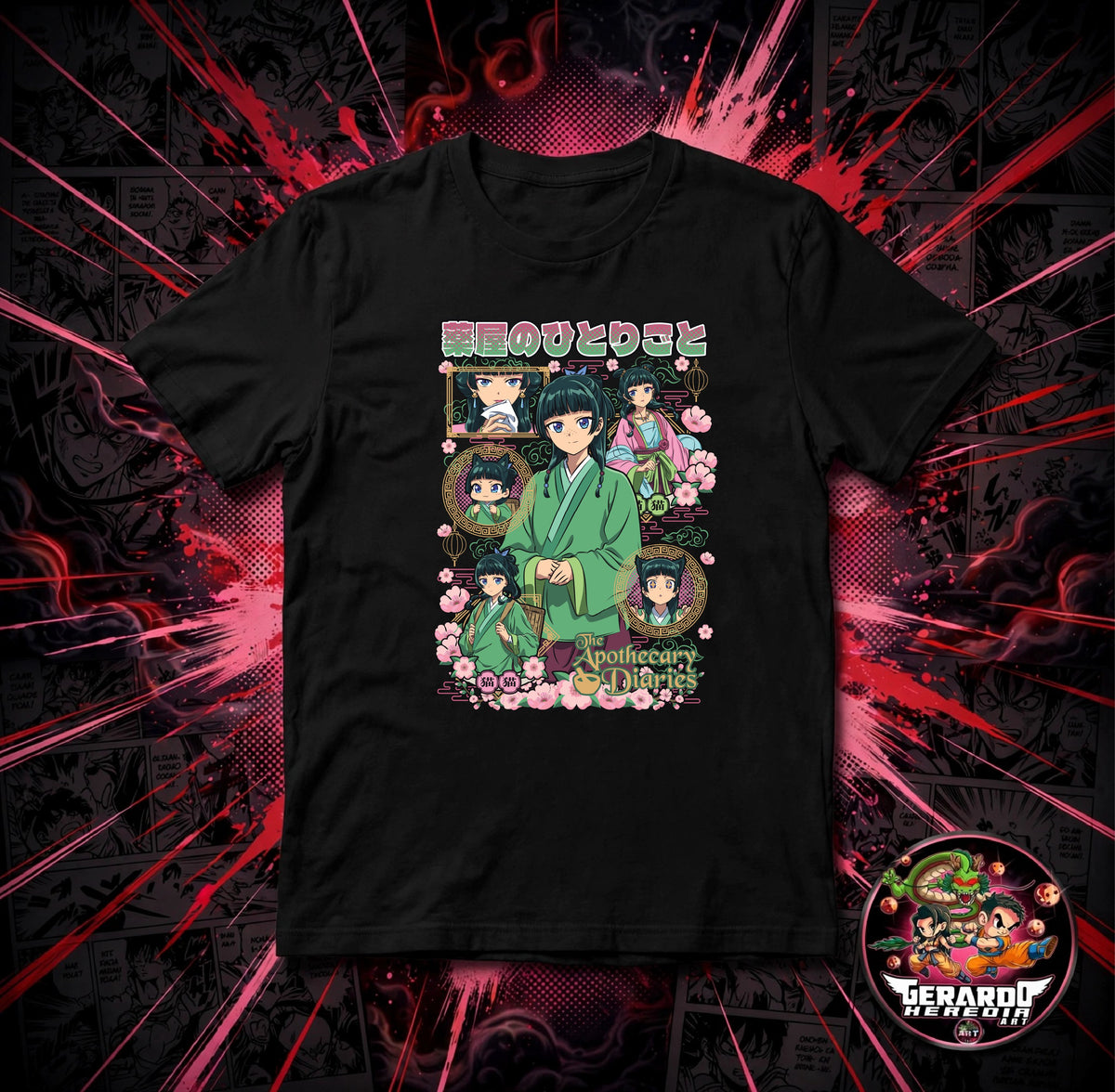 The Apothecary Diaries Mao Mao Collage Anime T-Shirt - H-Art Edition