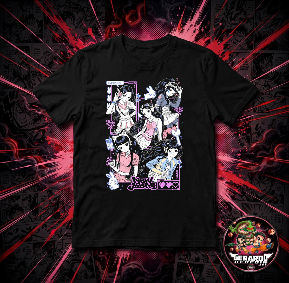 NewJeans K-Pop Anime T-Shirt - H-Art Edition