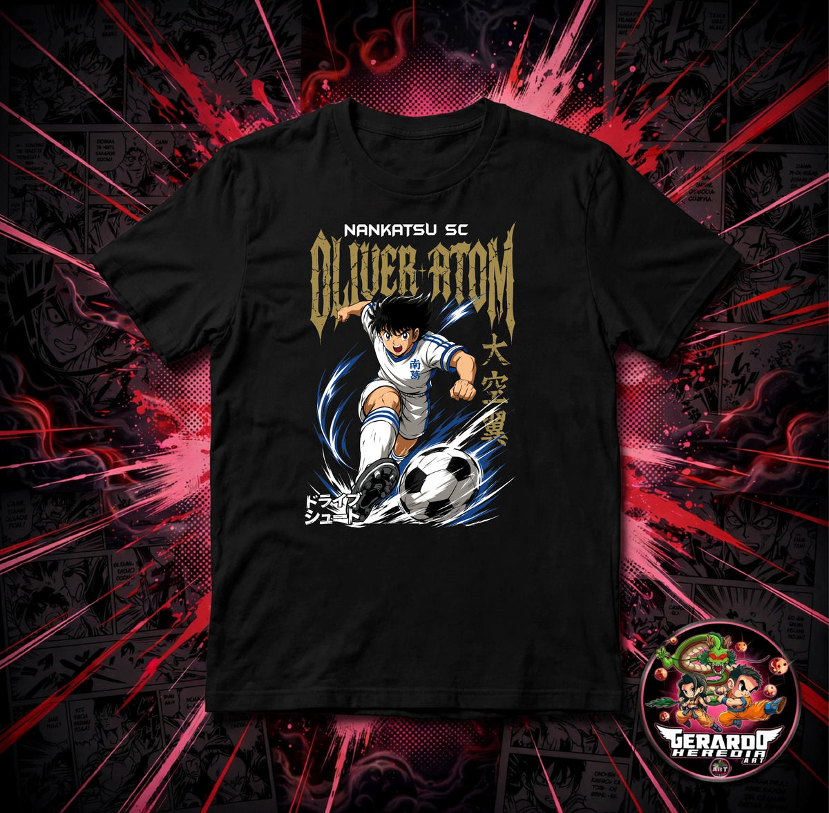 Captain Tsubasa Oliver Atom Nankatsu Anime T-Shirt - H-Art Edition