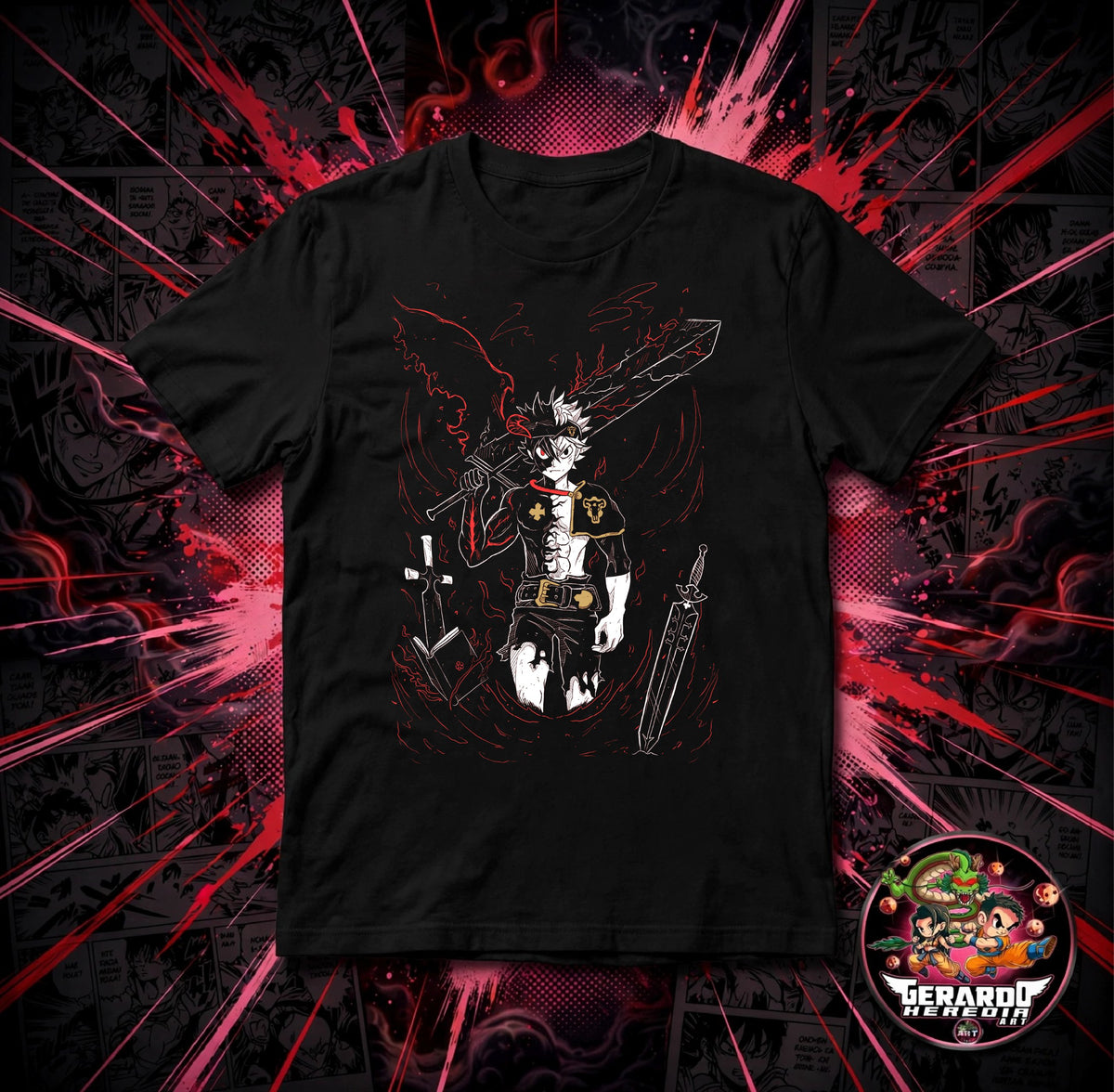 Black Clover Asta Demon Anime T-Shirt - H-Art Edition