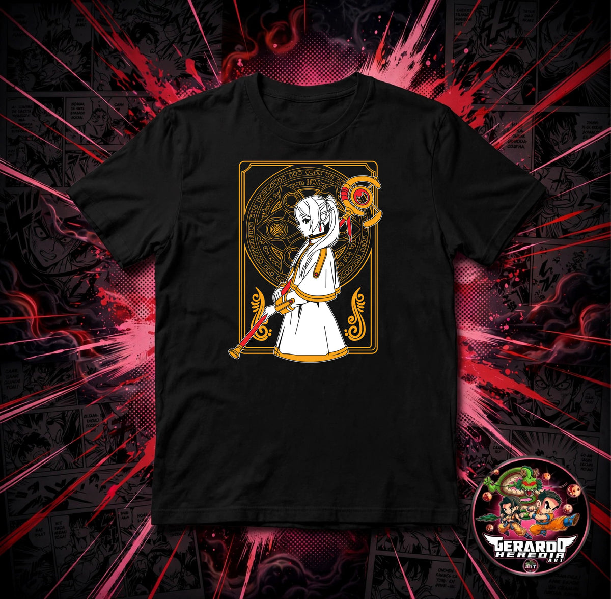 Frieren Elf Mage Anime T-Shirt - H-Art Edition