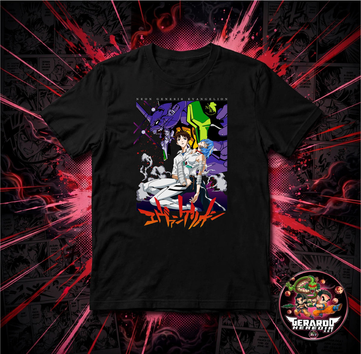 Neon Genesis Evangelion Shinji Rei Anime T-Shirt - H-Art Edition