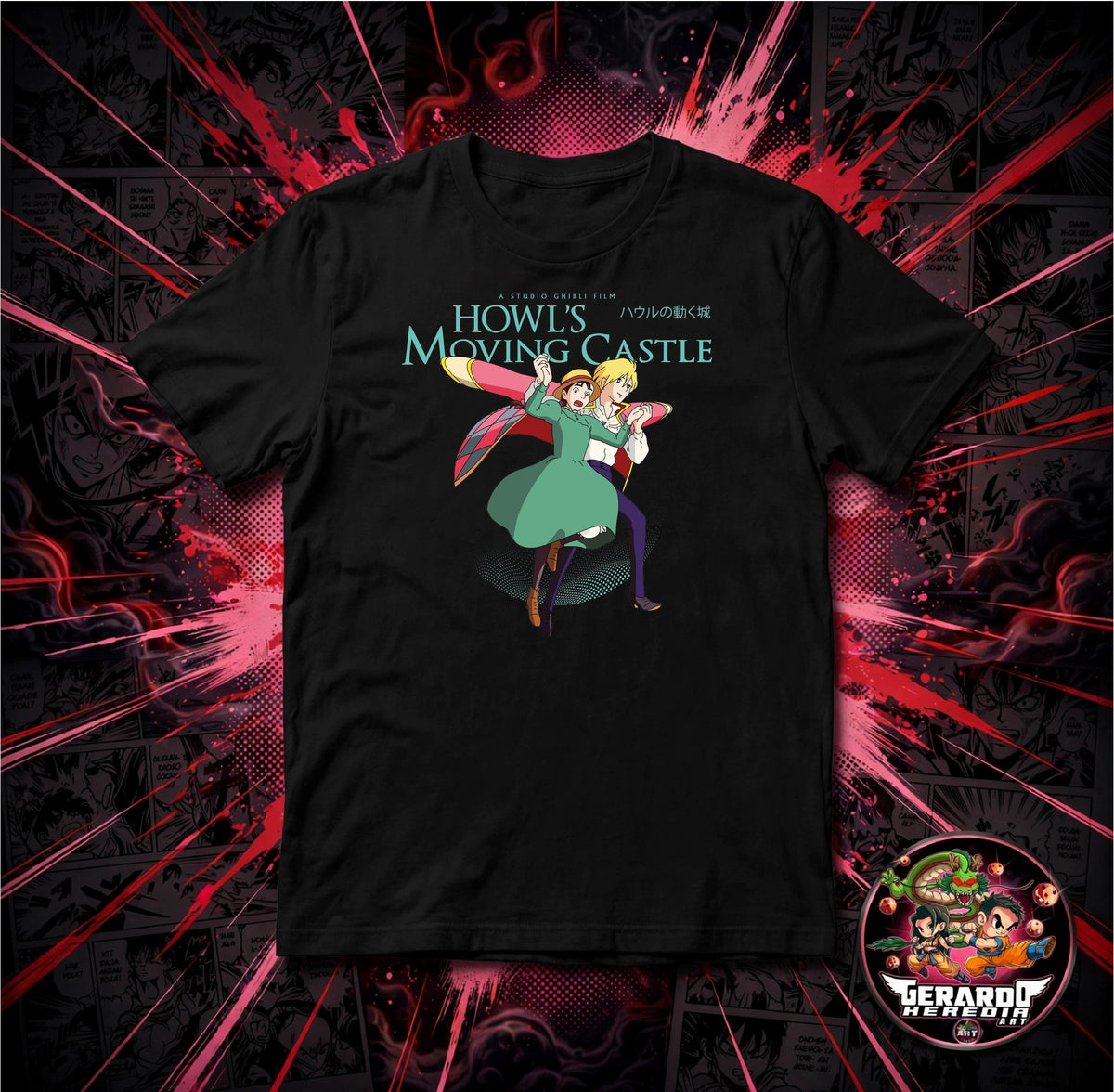 Howls Moving Castle Studio Ghibli Anime T-Shirt - H-Art Edition
