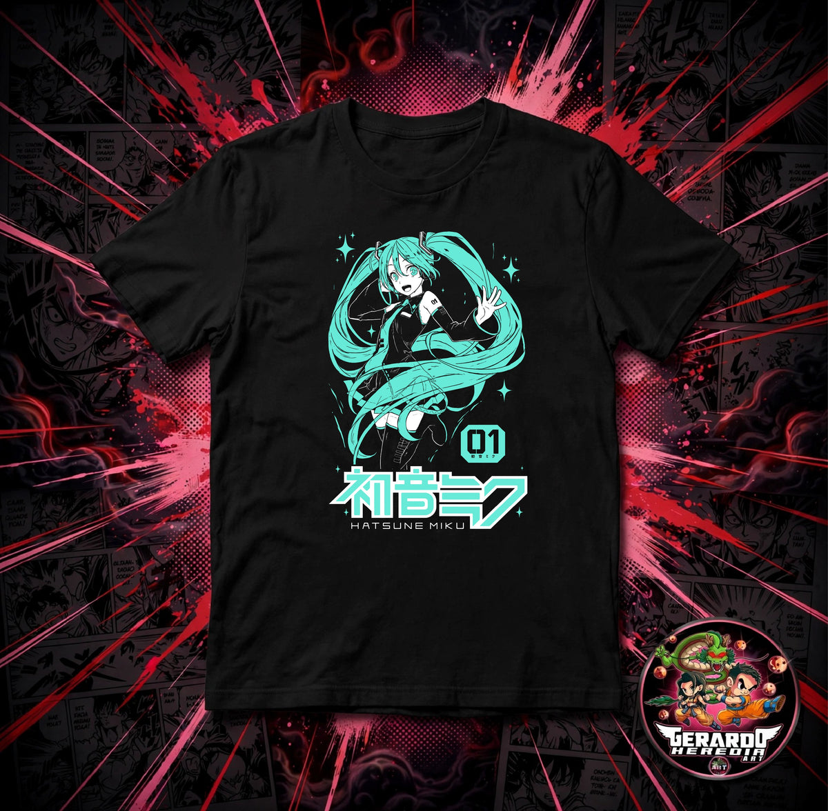 Hatsune Miku Vocaloid Anime T-Shirt - H-Art Edition