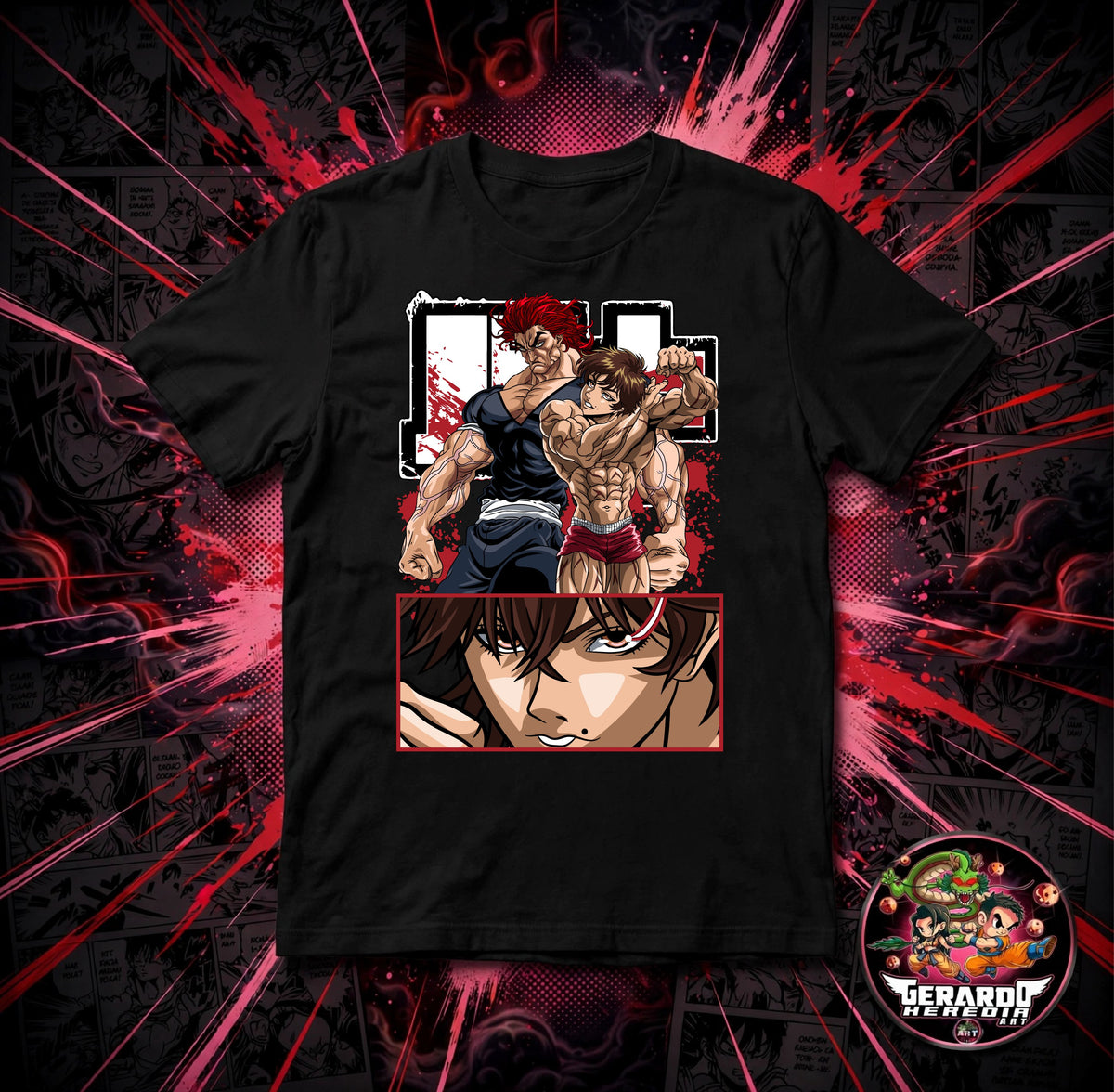 Baki Hanma Yujiro Duo Anime T-Shirt - H-Art Edition
