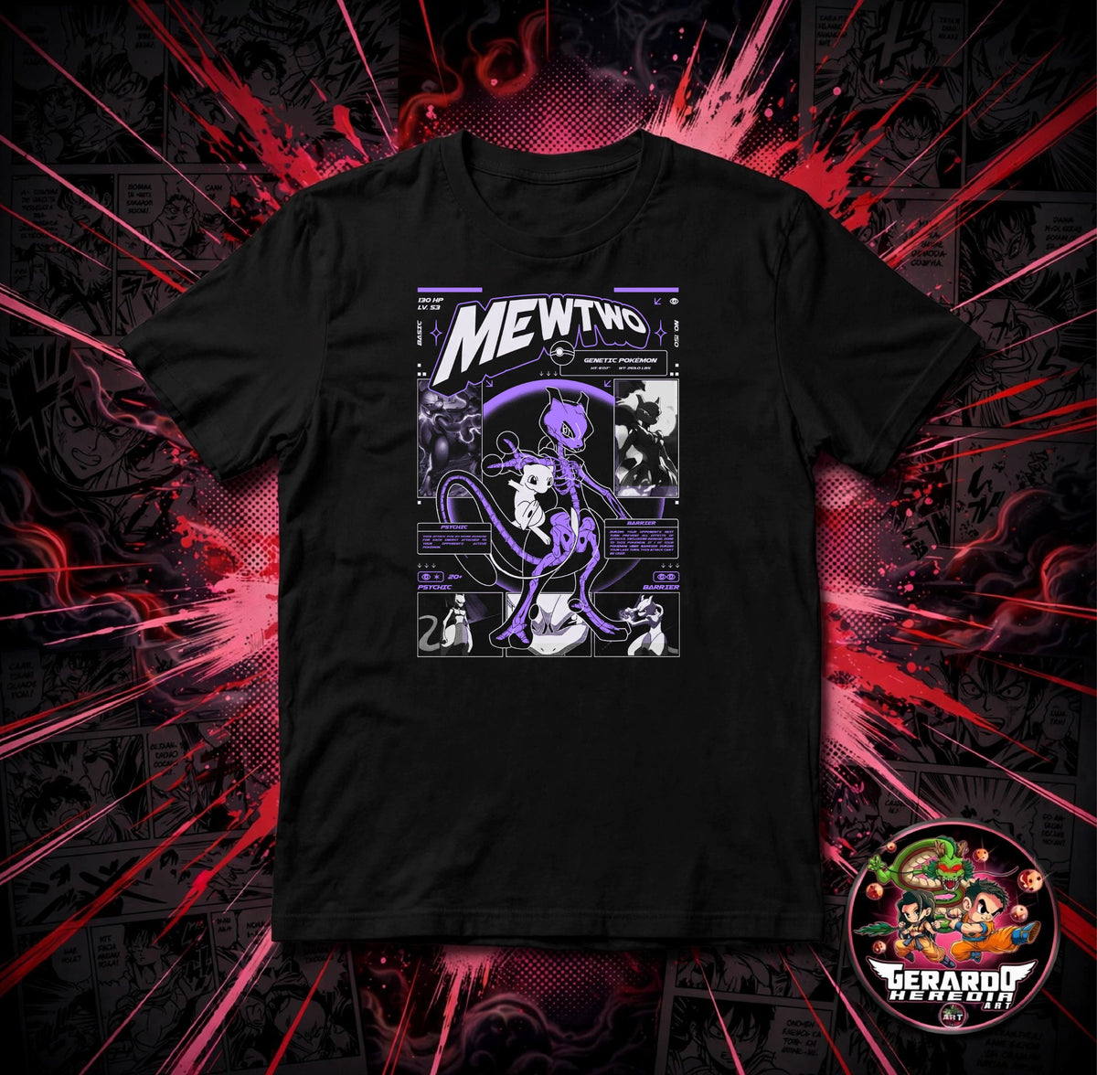 Pokemon Mewtwo Anime T-Shirt - H-Art Edition