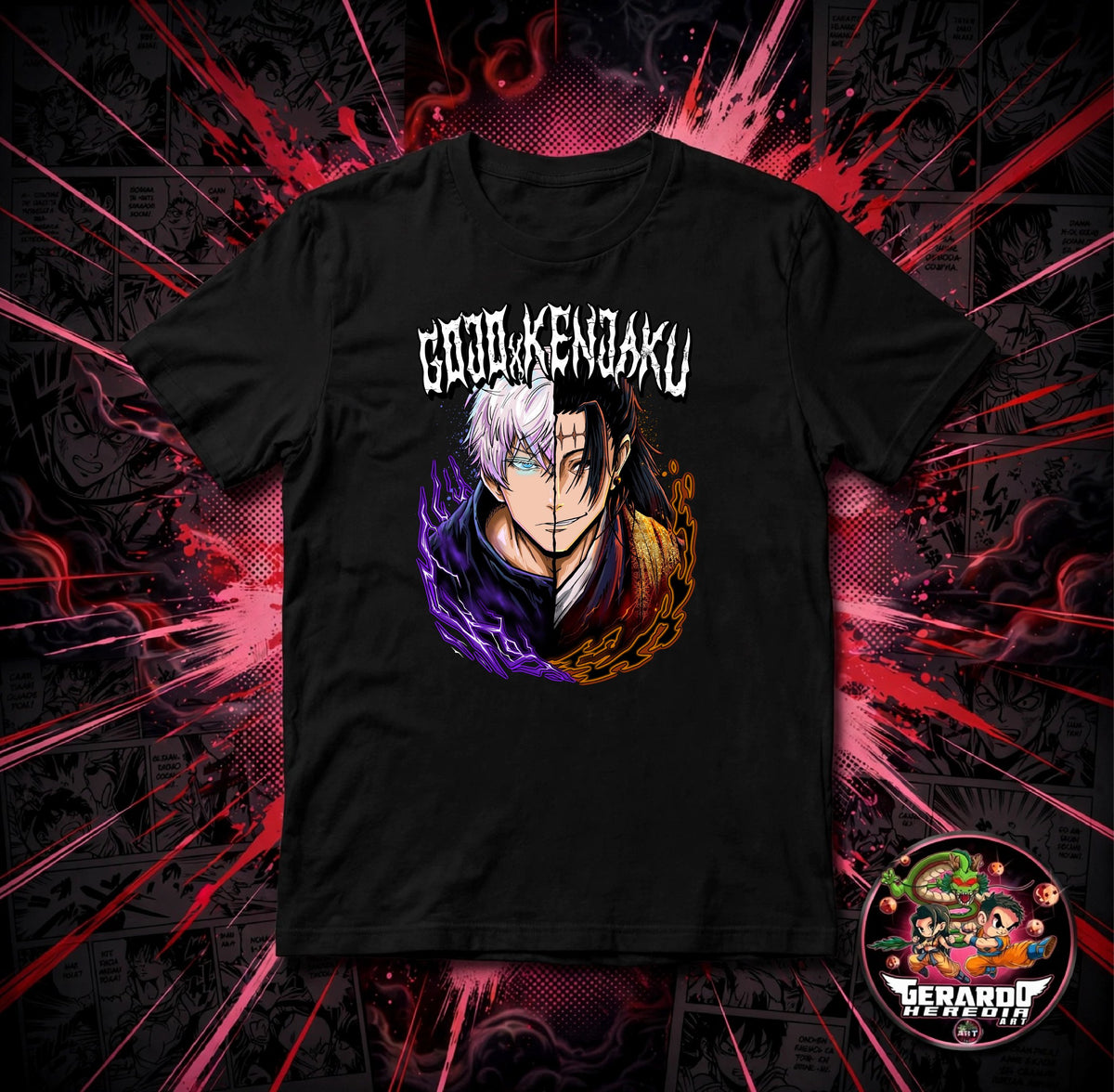 Jujutsu Kaisen Gojo vs Kenjaku Anime T-Shirt - H-Art Edition