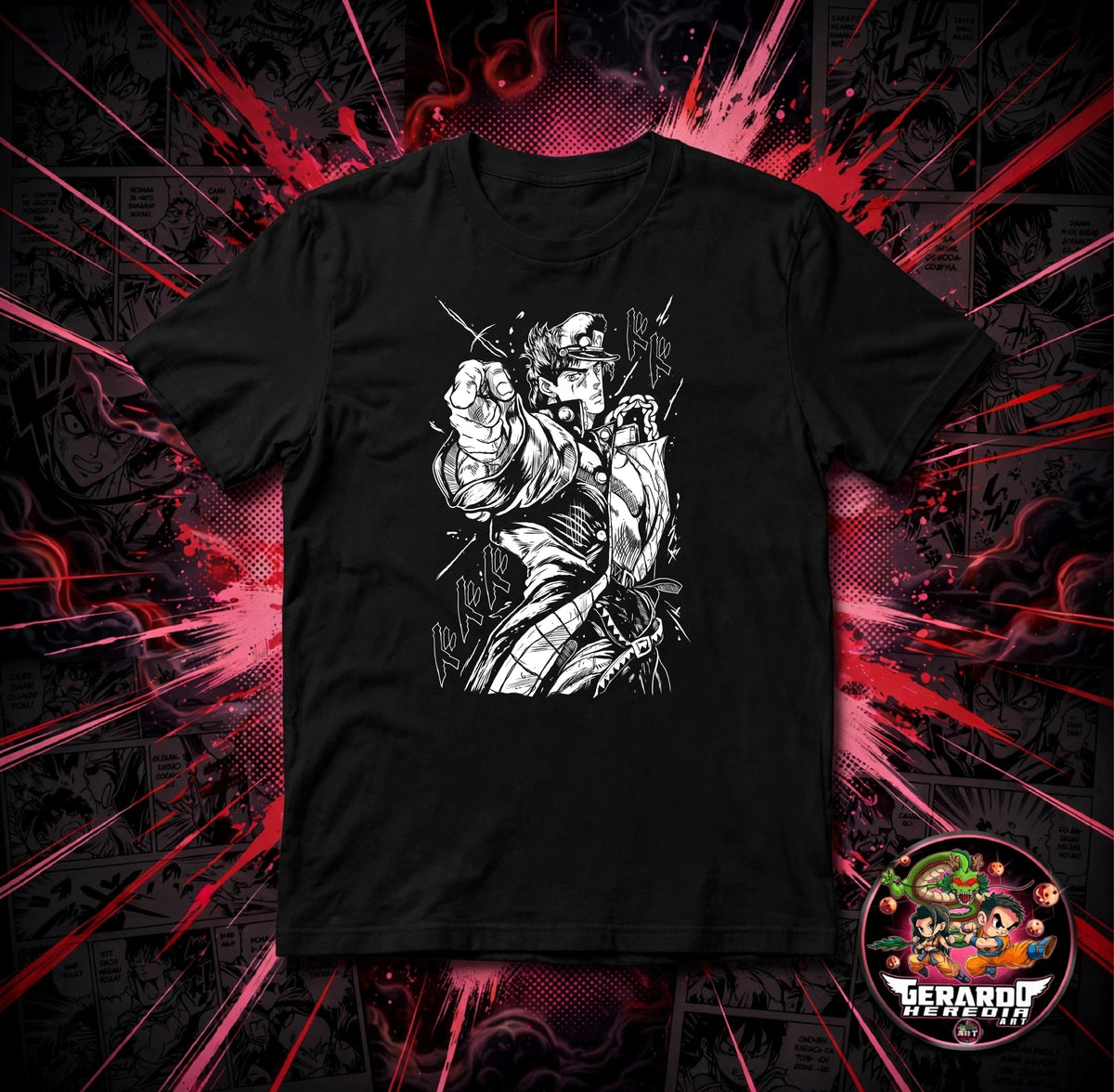 Jojos Bizarre Adventure Jotaro Manga Anime T-Shirt - H-Art Edition