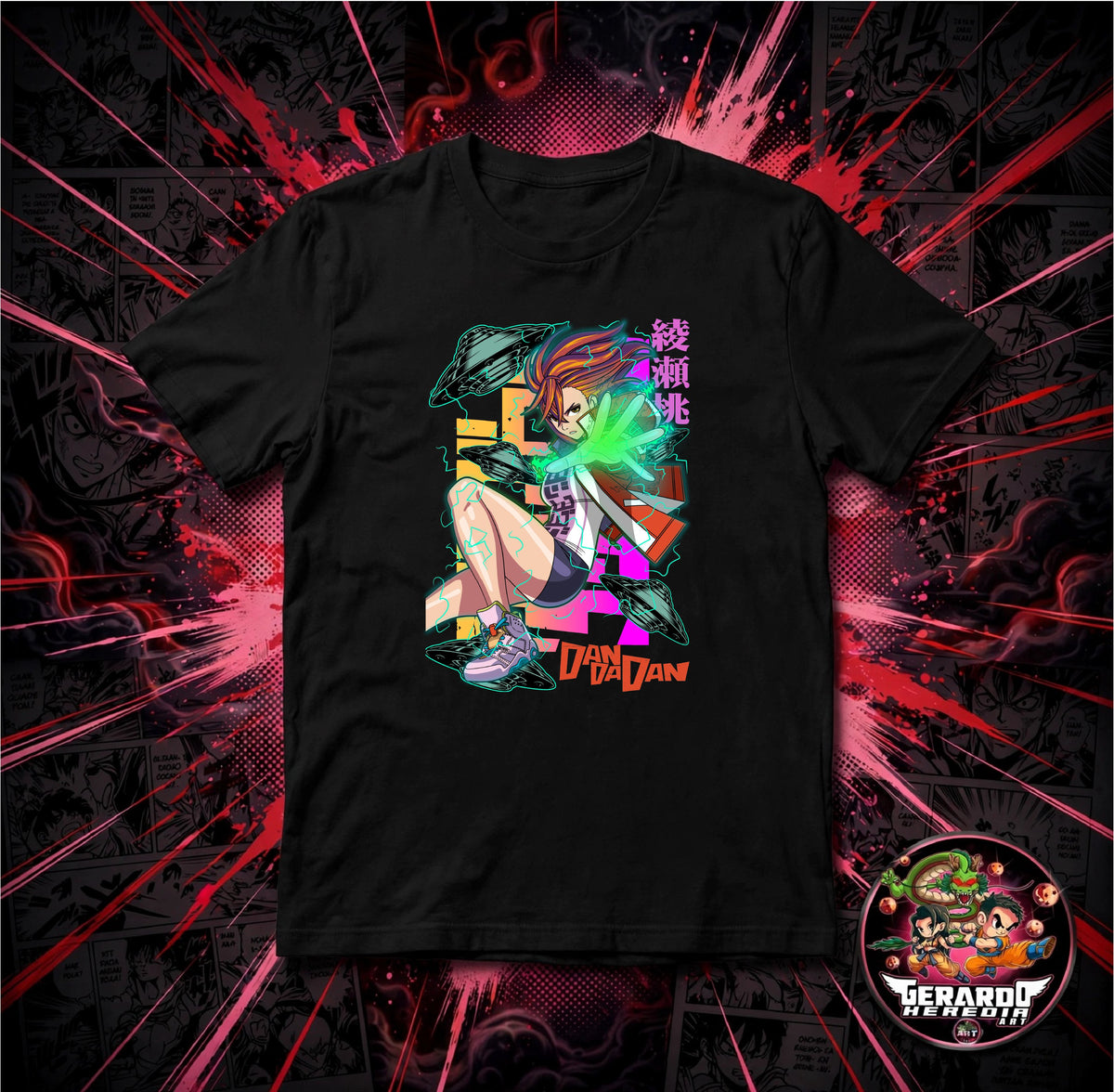 Dandadan Momo Ayase UFO Anime T-Shirt - H-Art Edition