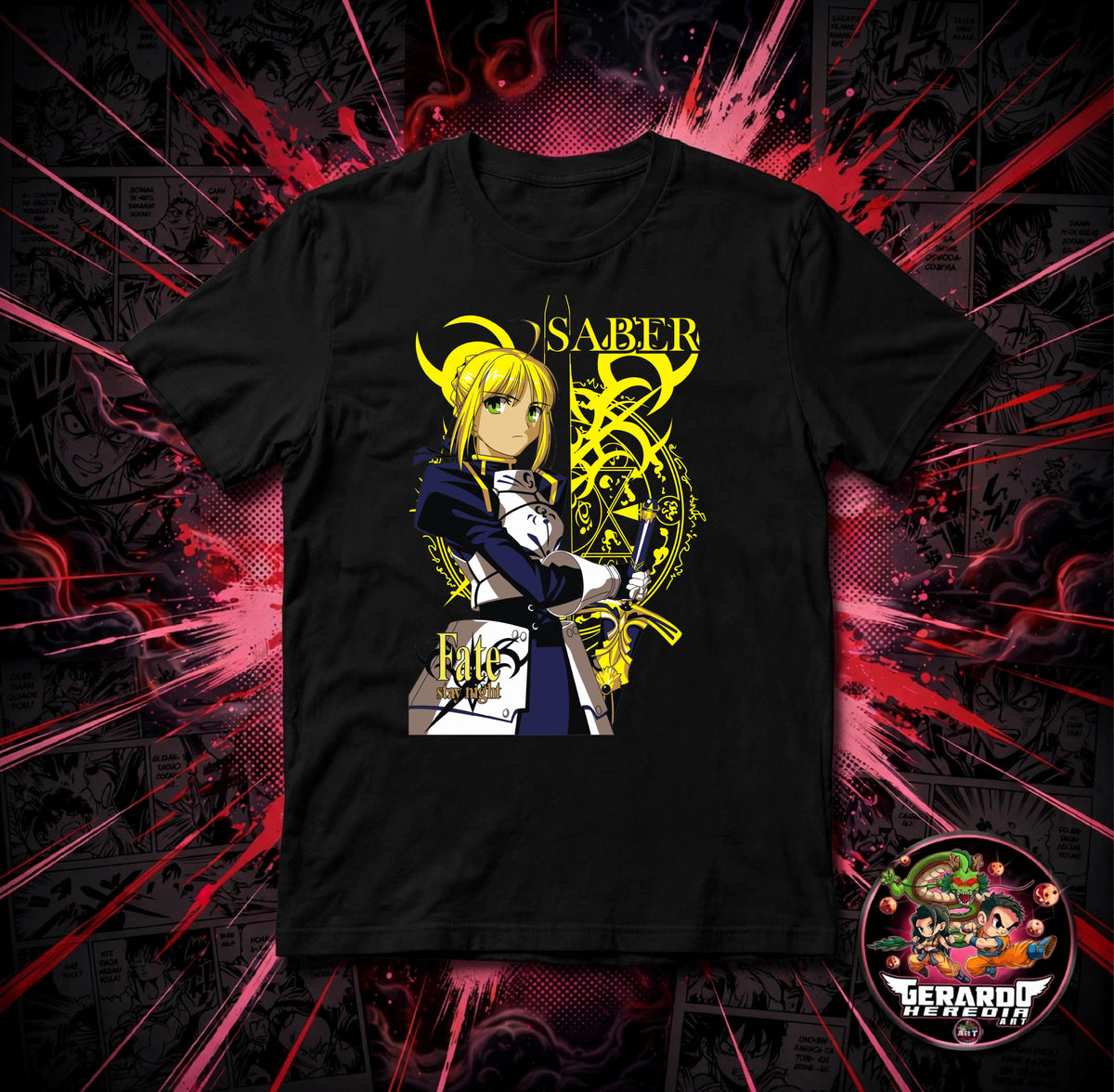 Fate Stay Night Saber Anime T-Shirt - H-Art Edition