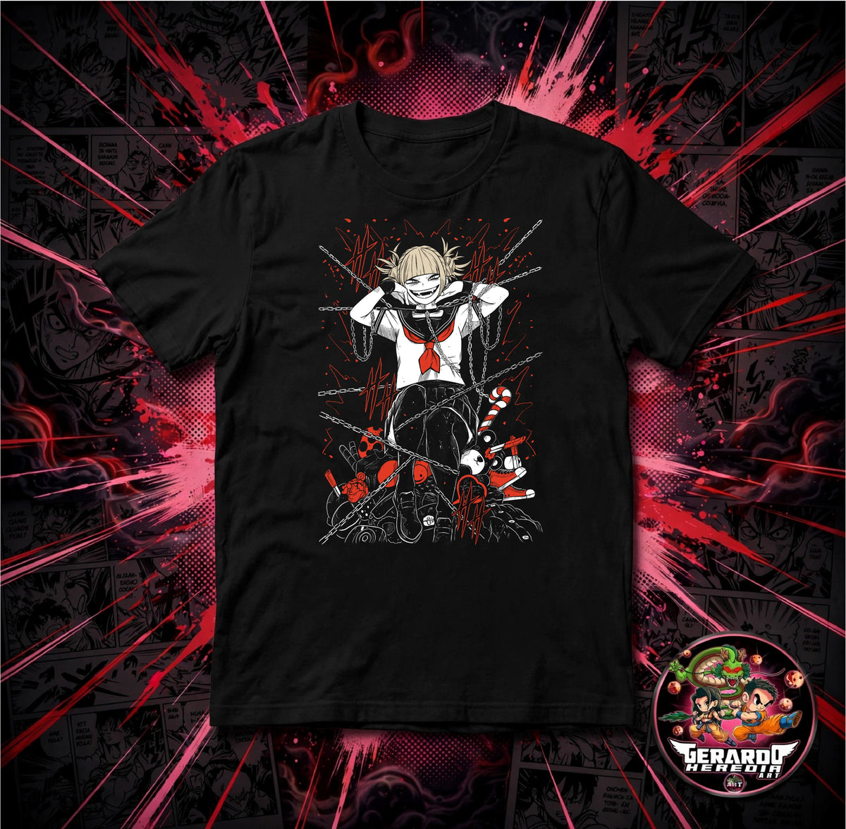 My Hero Academia Himiko Toga Chains Anime T-Shirt - H-Art Edition