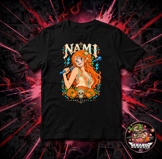 One Piece Nami Day of the Dead Anime T-Shirt - H-Art Edition